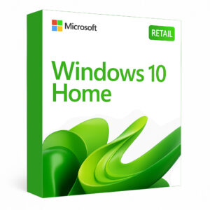 Microsoft Windows 10 Home Retail product box with green Windows 10 logo design