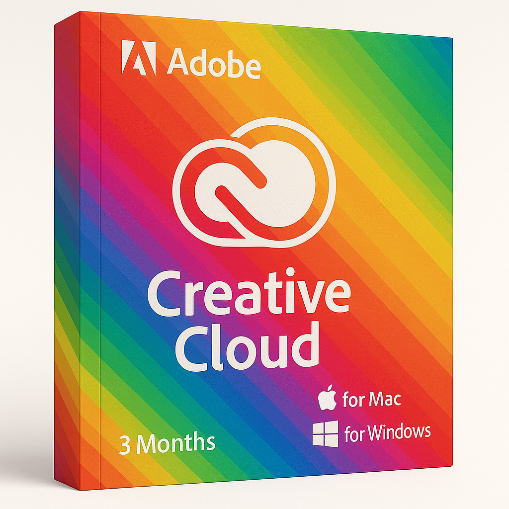 Adobe Creative Cloud box for Windows or Mac 3 Months subscription