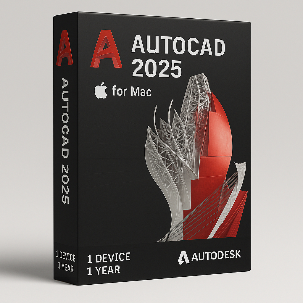 Autodesk AutoCAD 2025 retail box for Mac – 1 device