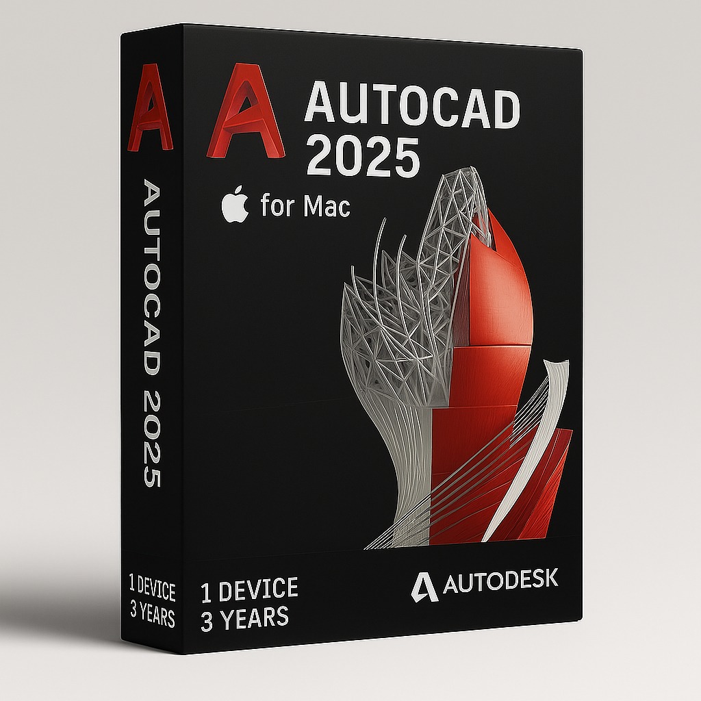 Autodesk AutoCAD 2025 retail box for Mac – 1 device