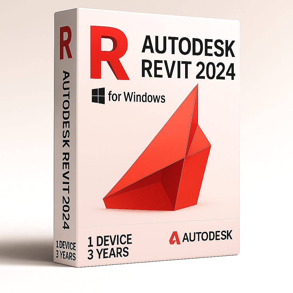 Autodesk Revit 2024 for Windows 1 Device 3 Years license box image