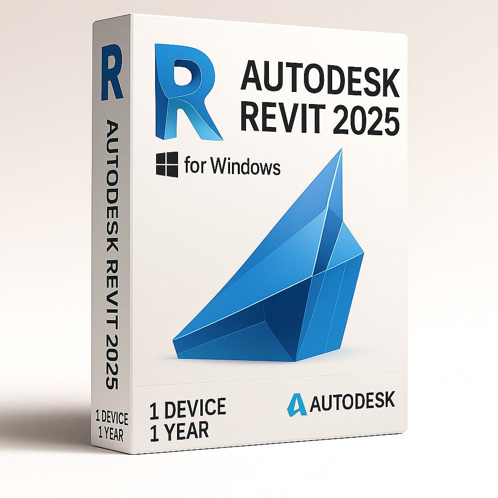 Autodesk Revit 2025 for Windows 1 Device 1 Year license box image