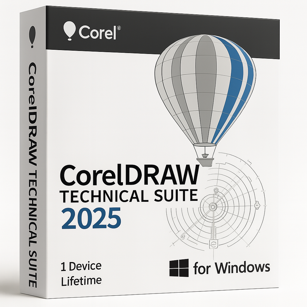 CorelDRAW Technical Suite 2025 box for Windows 1 Device Lifetime License